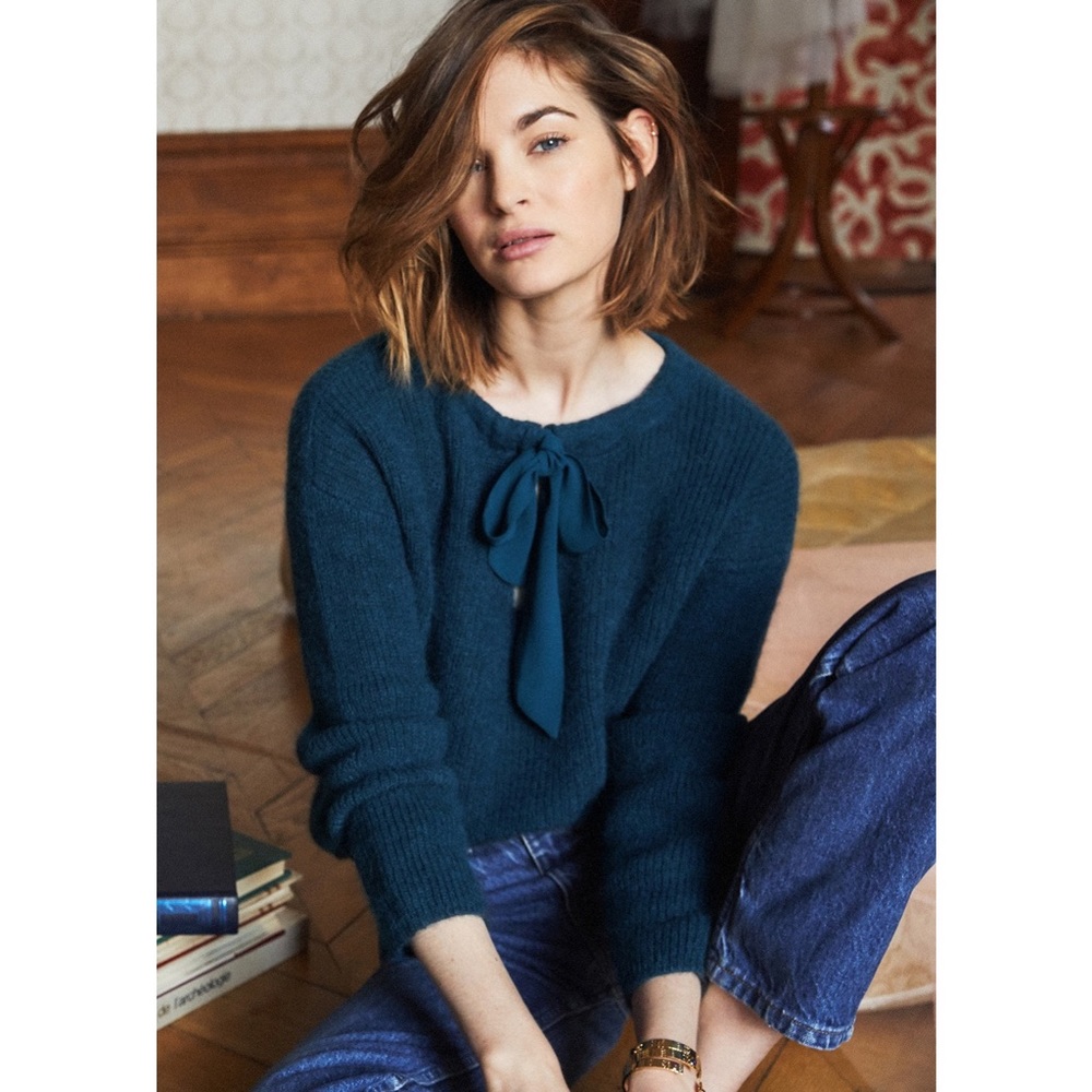 Sezane Cooper Sweater in Blue Green